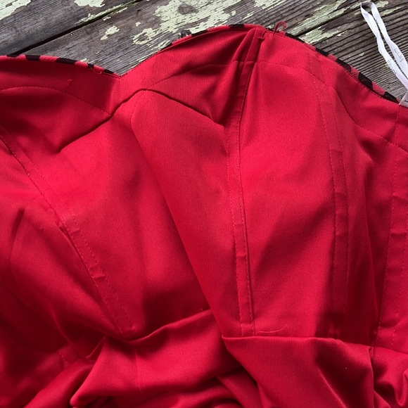 Jovan Red Leopard Jeweled Prom Gala Gown Floor Length 8 - Picture 11 of 12